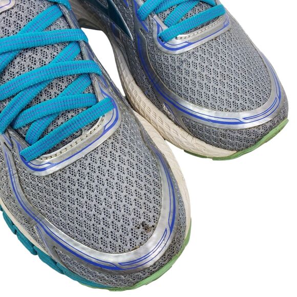 BROOKS Shoes GTS-16 Womens Size 8.5 Silver Blue Running Athletic 1202031B170 - Picture 8 of 13
